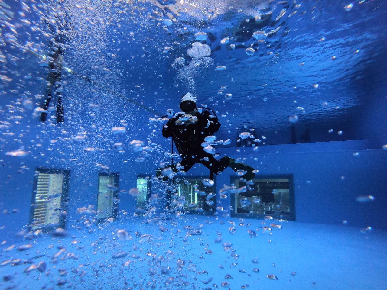 추운 겨울엔 역시 수영장이죠.