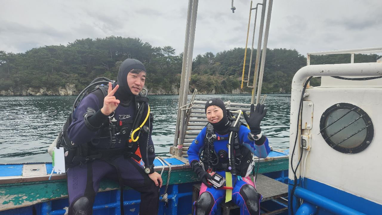 日本から来た寺江さん夫婦と済州島ダイビングをしました